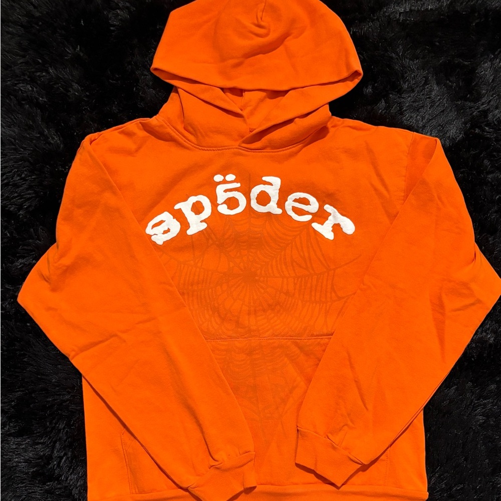 Orange Hoodie with White Logo